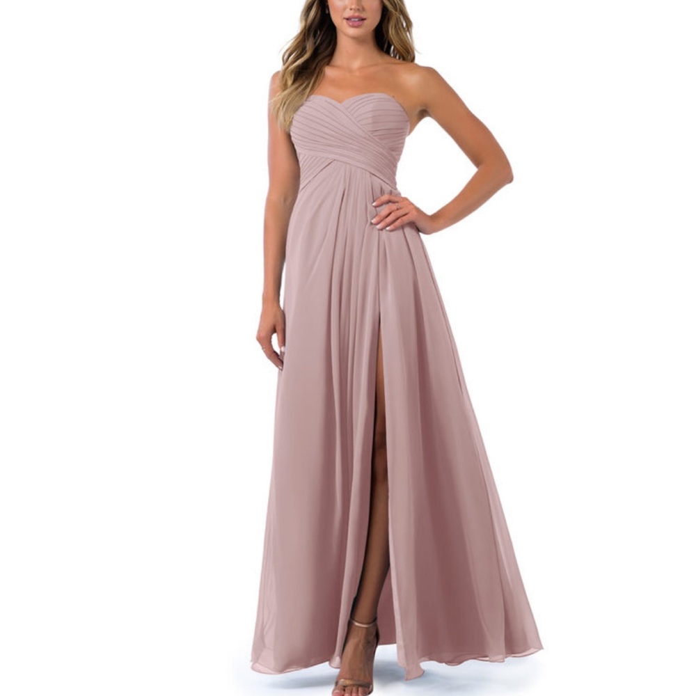 Azazie Strapless Mauve Dress